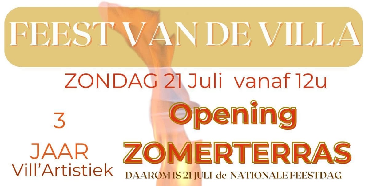 Zondag opening zomerterras bij Vill'Artistiek