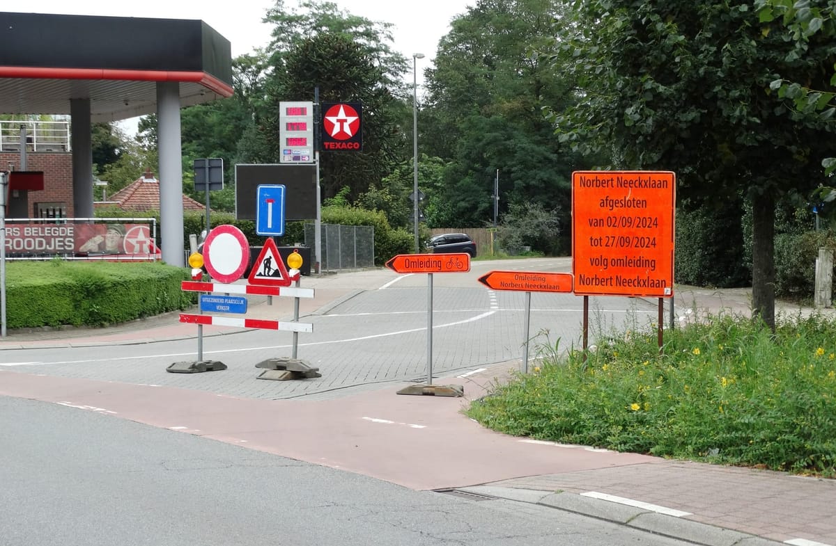 Norbert Neeckxlaan en Nachtegaalstraat onderbroken