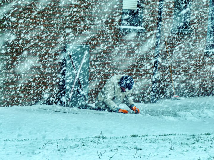 Sneeuw in onze stad